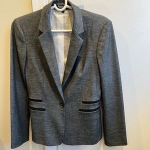 EXPRESS steel gray fitted blazer with black detailing on front- like new!